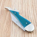 Rough Ryder Small Leg Folding Knife Stainless Blade Blue Smooth Bone Handle