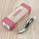 Rough Ryder Baby Toothpick Folding Knife Stainless Steel Blade Amber Bone Handle