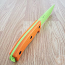 ESEE Model 6 Plain Edge Fixed Knife 5.75" Venom Green Powder Coated 1095HC Steel Blade Orange G10 Handle 6PVG