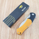 Bestech Knives Penguin Liner Folding Knife 3.63" D2 Tool Steel Blade Black / Orange G10 Handle