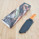 ESEE Model 6 Plain Edge Fixed Knife 5.75" Venom Green Powder Coated 1095HC Steel Blade Orange G10 Handle 6PVG