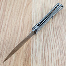 CJRB Ria Linerlock Folding Knife 3" AR-RPM9 Stainless Blade Green Canvas Handle