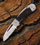Myerchin Generation 2 Captain Folding Knife Part Serrated Stainless Blade G10