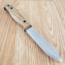 BPS Knives Camping Fixed Knife 4.25" Scandi Grind 1066 Carbon Steel Full Tang Blade Walnut Handle