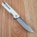 Bestech Knives Bestechman Dundee Linerlock Folding Knife 3.5" D2 Tool Steel Blade White G10 Handle