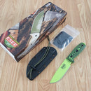 ESEE Model 4 Venom Fixed Knife 4.5" Powder Coated 1095HC Steel Full / Extended Tang Blade Machined Black And Green 3D Machined G10 Handle