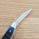 Case XX Peanut Pocket Knife Surgical Steel Blades Navy Blue Jigged Bone Handle