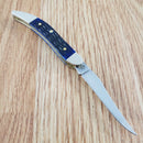 Case XX Small Texas Toothpick Folding Knife 2.25" Surgical Steel Blade Blue Bone Handle 02804