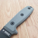 ESEE Model 4 Fixed Knife 4.5" Black Powder Coated 1095HC Steel Blade Micarta Handle 4PB