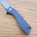 CJRB Kicker Recoil Lock Folding Knife 3.5" D2 Tool Steel Extended Tang Blade Blue-Gray Textured G10 Handle 1915BU