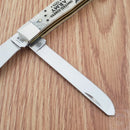 Case XX US Army Trapper Pocket Knife Stainless Steel Blades Natural Bone Handle