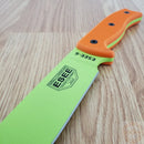 ESEE Model 6 Plain Edge Fixed Knife 5.75" Venom Green Powder Coated 1095HC Steel Blade Orange G10 Handle 6PVG