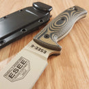 ESEE Model 6 Fixed Knife 5.25" Desert Tan Powder Coated 1095HC Steel Blade Black And Coyote Brown 3D Machined G10 Handle 6PDT005