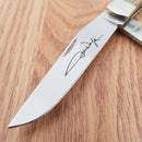 Case XX John Wayne Trapper Pocket Knife Stainless Steel Blades Curly Oak Handle 10703