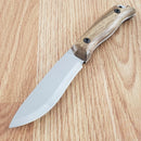 BPS Knives Compact Hunting Fixed Knife 4.25" Scandi Grind 5Cr14MoV Steel Full Tang Blade Walnut Handle