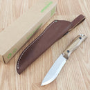 BPS Knives Compact Hunting Fixed Knife 4.25" Scandi Grind 5Cr14MoV Steel Full Tang Blade Walnut Handle