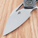 Bestech Knives Nuke Frame Folding Knife 2.63" Bohler M390 Steel Blade Dark Gray Titanium/G10 Handle