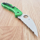 Spyderco Salt 2 Lockback Folding Knife 3" LC200N Tool Steel Blade Green FRN Handle