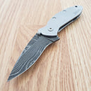 Kershaw Scallion Assisted Folding Knife 2½ Damascus Steel Blade Stainless Handle