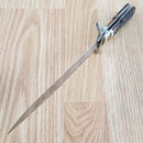Marbles Bowie Folding Knife 4" Satin Stainless Blade Brown Jigged Bone Handle