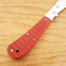 Rough Ryder Hawkbill Folding Knife 440 Stainless Steel Blade Red Jigged Bone Handle