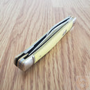 Rough Ryder Large Stockman Pocket Knife 440 Steel Blades Yellow Synthetic Handle