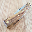 Rough Ryder Mushroom Folding Pocket Knife 440A Steel Blade Brown Wood Handle