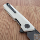 Bestech Knives Bestechman Dundee Linerlock Folding Knife 3.5" D2 Tool Steel Blade White G10 Handle