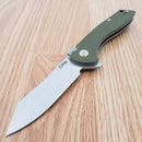CJRB Kicker Recoil Lock Folding Knife 3.5" D2 Tool Steel Blade Green G10 Handle