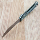 Bestech Knives Scimitar Folding Knife 3.75" D2 Tool Steel Blade Green G10 Handle