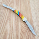 Rough Ryder Large Moose Lollipop Pocket Knife Stainless Steel Clip And Long Spey Blades Multi Synthetic Handle