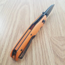 Bestech Knives Ronan B-Lock Folding Knife 3.25" 14C28N Stainless Steel Blade Orange G10 Handle