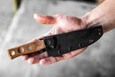 TOPS Fieldcraft Fixed Knife 3.75" Full Tang 1095HC Steel Blade Micarta Handle