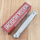 Rough Ryder Thin Man Folding Knife 3.75" Stainless Steel Blade Brushed Stainless Handle