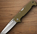 Cold Steel SR1 Lockback Folding Knife 4" CPM S35VN Steel Blade Tan G10 Handle