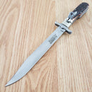Marbles Bowie Folding Knife 4" Satin Stainless Blade Brown Jigged Bone Handle