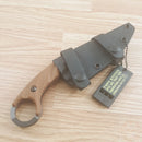 TOPS C.U.T. 4.0 Fixed Knife 4.25" 1095HC Steel Full Tang Blade Tan Micarta Handle