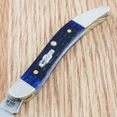 Case XX Small Texas Toothpick Folding Knife 2.25" Surgical Steel Blade Blue Bone Handle 02804