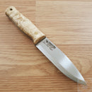 Casstrom Bushcraft Fixed Knife 4.5" Sleipner Tool Steel Full Tang Blade Curly Birch Handle