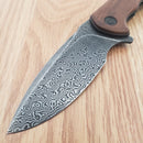 Civivi Mini Praxis Linerlock Folding Knife 3" Damascus Steel Blade Wood Handle
