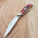 Case XX Cutlery My First Peanut Old Pocket Knife Stainless Blades Red Bone Handle