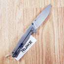 RUIKE P801 Framelock Folding Knife 3.5" 14C28N Steel Blade Stainless Handle