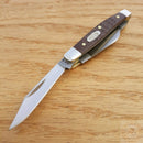 Case XX Small Stockman Pocket Knife Surgical Steel Blades Brown Synthetic Handle 00081