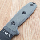 ESEE Model 3 Fixed Knife 3.75" Black Powder Coated Part Serrated 1095HC Steel Blade Micarta Handle 3SB