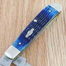 Case XX Mini Trapper Pocket Knife Surgical Steel Blades Navy Blue Jigged Bone Handle 02838