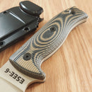 ESEE Model 6 Fixed Knife 5.25" Desert Tan Powder Coated 1095HC Steel Blade Black And Coyote Brown 3D Machined G10 Handle 6PDT005