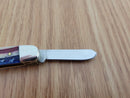Case XX Patriotic Embellished Pocket Knife Stainless Blades Natural Smooth Bone Handle 64136