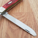 Case XX Trapper Pocket Knife Carbon Steel Blades Dark Red Bone Handle 31957