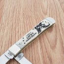 Case XX US Army Trapper Pocket Knife Stainless Steel Blades Natural Bone Handle