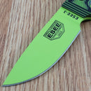 ESEE Model 3 Fixed Knife 3.88" Green Powder Coated 1095HC Steel Blade 3D Machined G10 Handle 3PMVG007